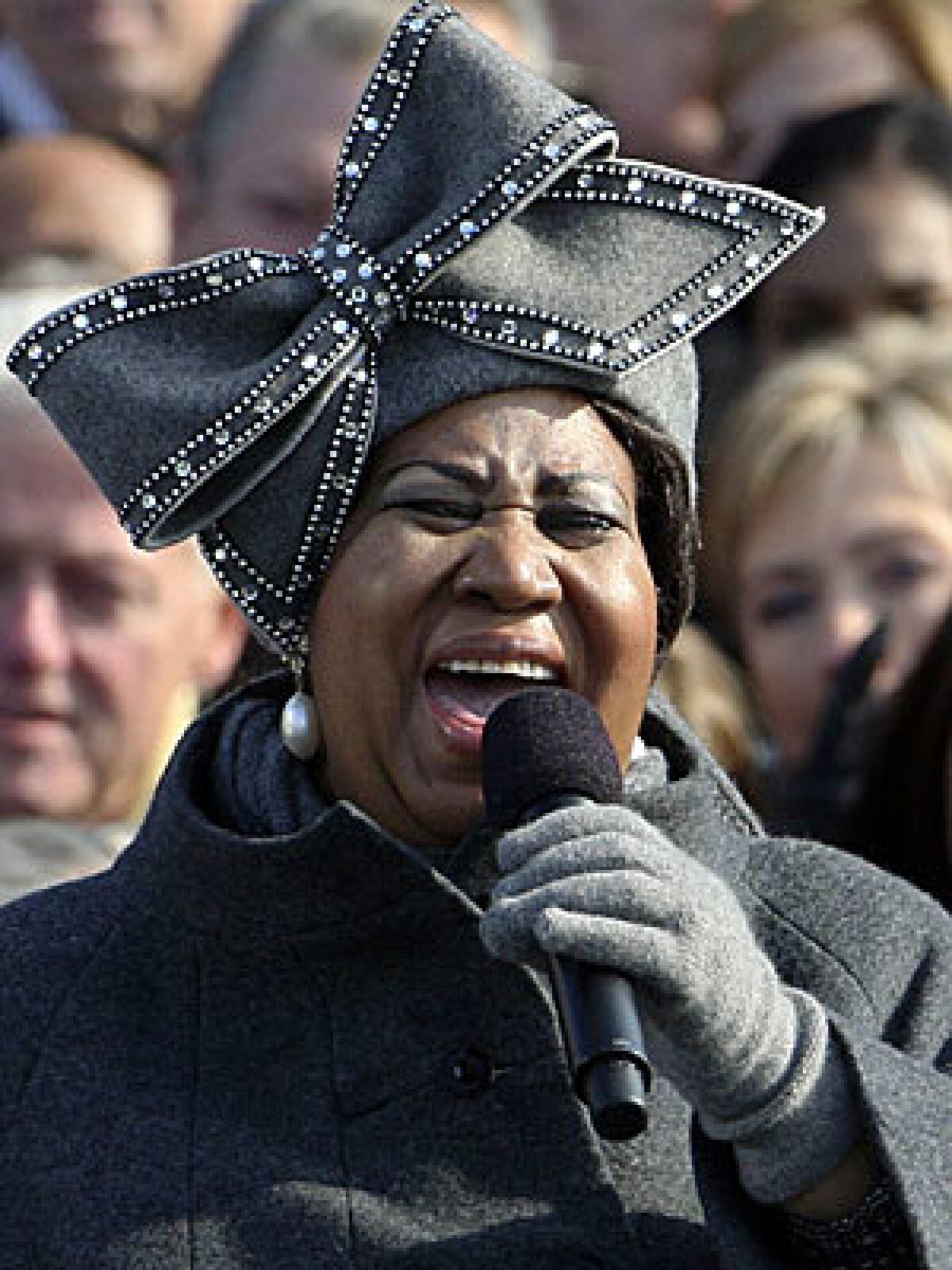 Aretha Franklin showcased one of Luke Song's hats while singing "My Country 'Tis of Thee" at Barack Obama's inauguration. The gray wool cloche dramatically trimmed with a huge crystal-embellished bow became an instant bestseller.