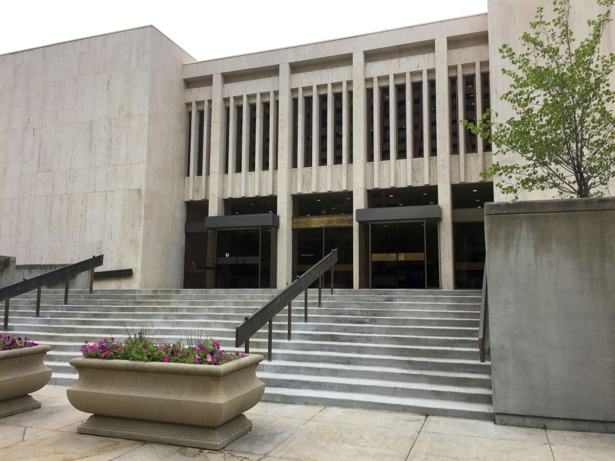 FILE - This June 8, 2017, photo shows the Idaho Supreme Court building in Boise, Idaho. A regional Planned Parenthood organization is suing Idaho over a new law that bans nearly all abortions by allowing potential family members of the embryo to sue abortion providers. Planned Parenthood Great Northwest, Hawaii, Alaska, Indiana, Kentucky operates health centers across six states. It filed the lawsuit with the Idaho Supreme Court on Wednesday, March 30, 2022. (AP Photo/Rebecca Boone, File)