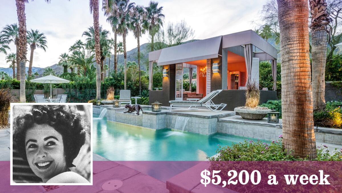 A Palm Springs home once owned by actress Elizabeth Taylor is available for rent by the week or for events.