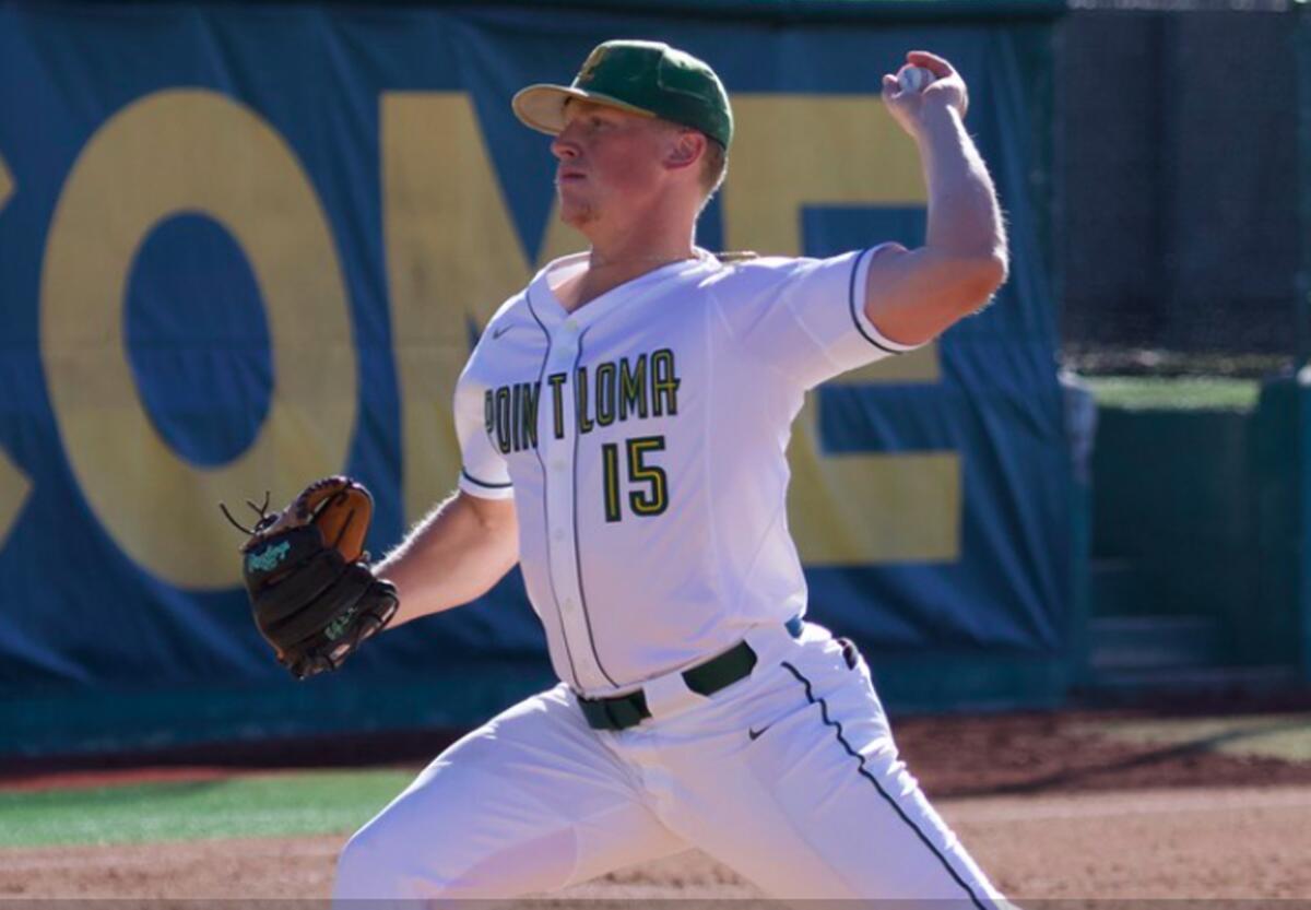 Point Loma Nazarene's Baxter Halligan led the PacWest this season with 11 wins and a 2.28 ERA.