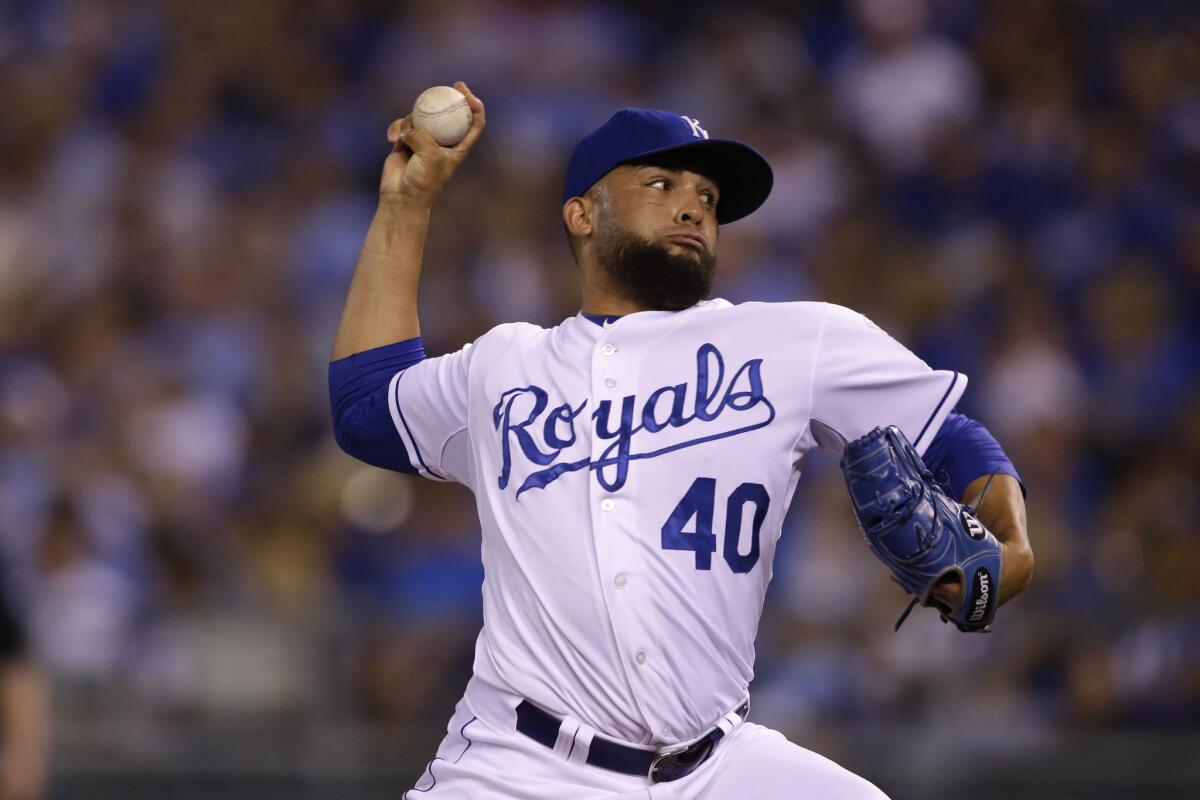 Kelvin Herrera is one of two Kansas City Royals players to have been diagnosed with chickenpox.