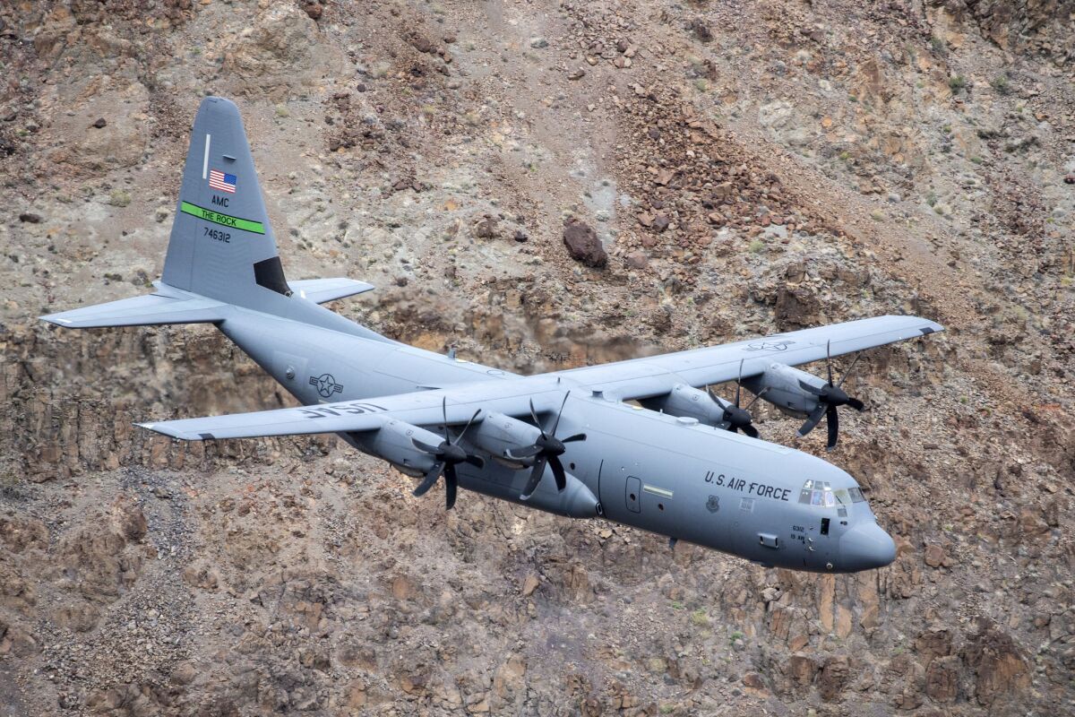 A C-130 from Little Rock Air Force Base, Ark.