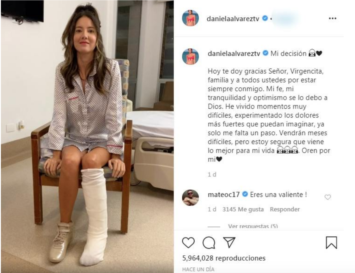Un día antes de su operación, Daniella colgó un video de agradecimiento por el apoyo recibido. Foto: Instagram