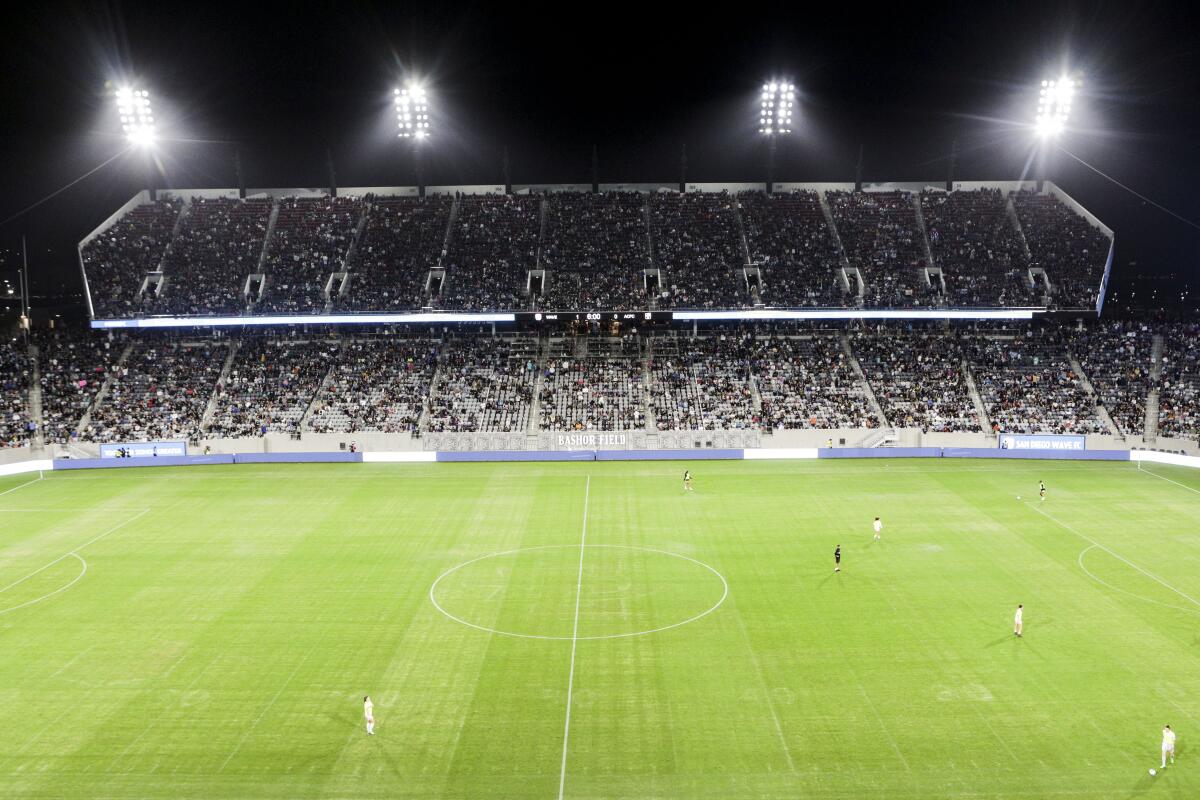 Un público con las entradas agotadas durante el partido del San Diego Wave