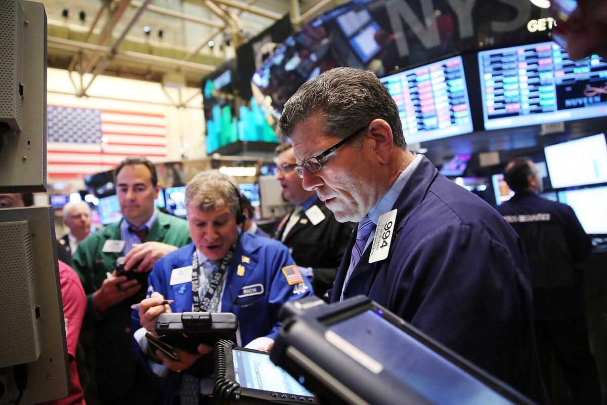 Traders on the floor of the New York Stock Exchange on Wednesday.