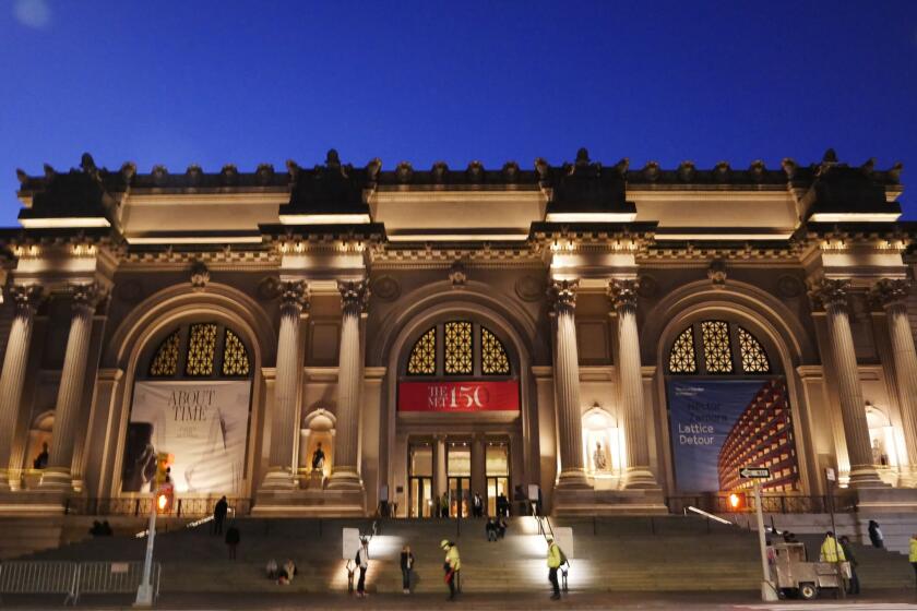 Sculptures by Wangechi Mutu were commissioned for the facade niches at the Metropolitan Museum of Art