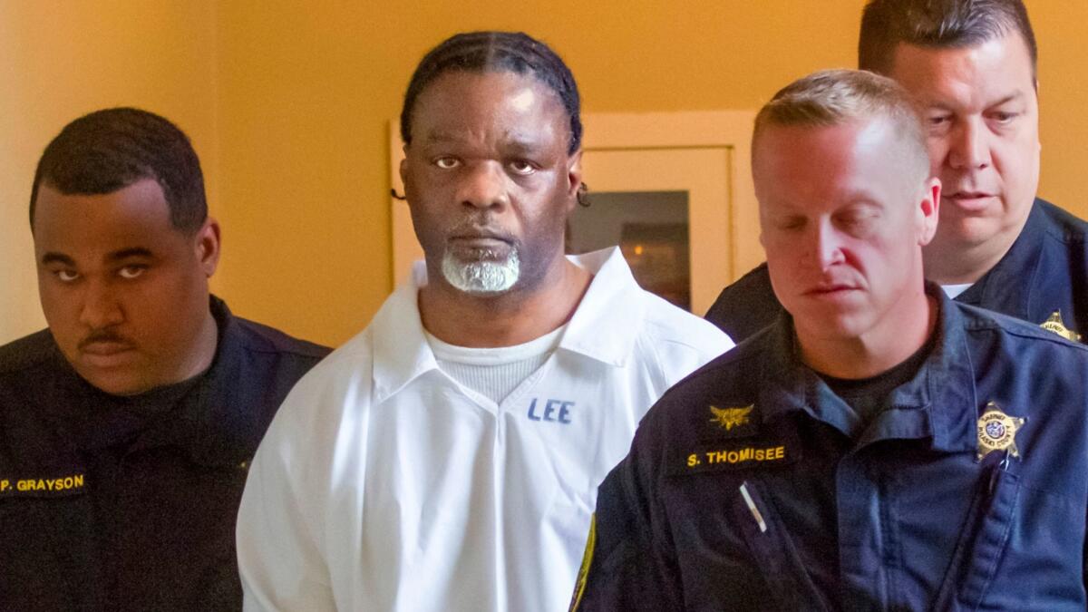 Convicted murderer Ledell Lee appears at a court hearing Tuesday in which lawyers argued to stop his execution. He was put to death Thursday night.