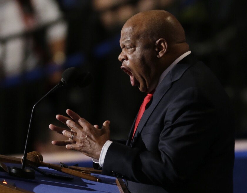 Rep. John Lewis (D-Ga.) speaks to delegates at the Democratic National Convention in Charlotte, N.C., in 2012. 
