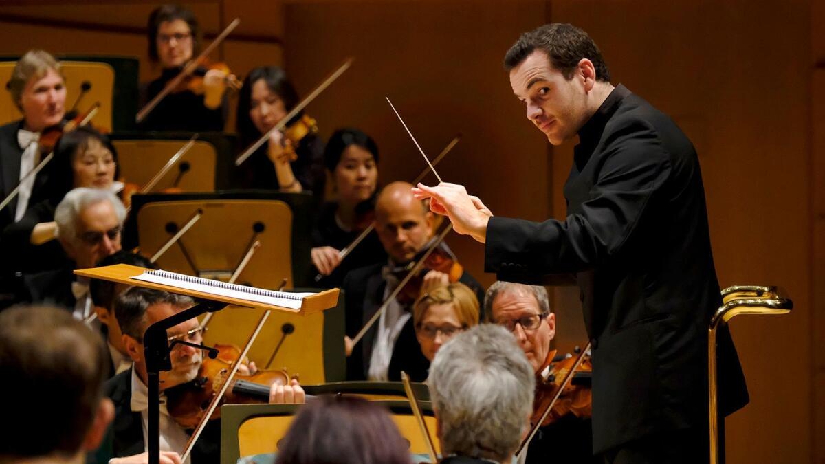 Guest conductor Lionel Bringuier will lead the LA Phil in works by Bruch, Brahms and Dvořák.