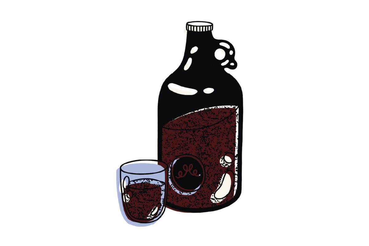 Illustration of a growler of cold brew coffee.