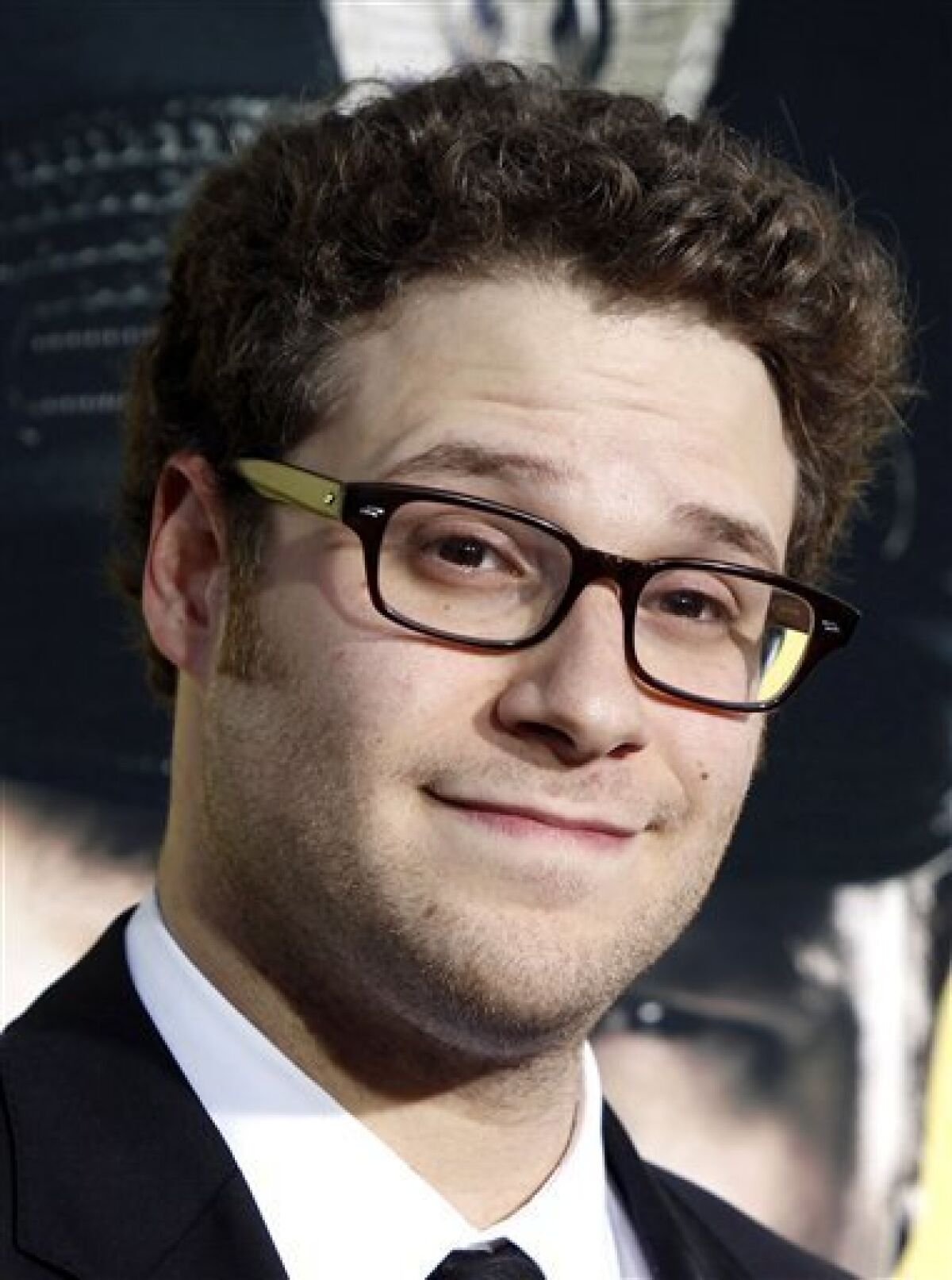 FILE - In this April 6, 2009 file photo Seth Rogen arrives at the premiere of "Observe and Report" in Los Angeles. (AP Photo/Matt Sayles, file)
