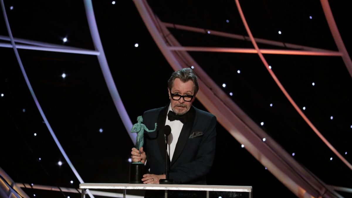 Gary Oldman, winner of a SAG Award for his role in "Darkest Hour"