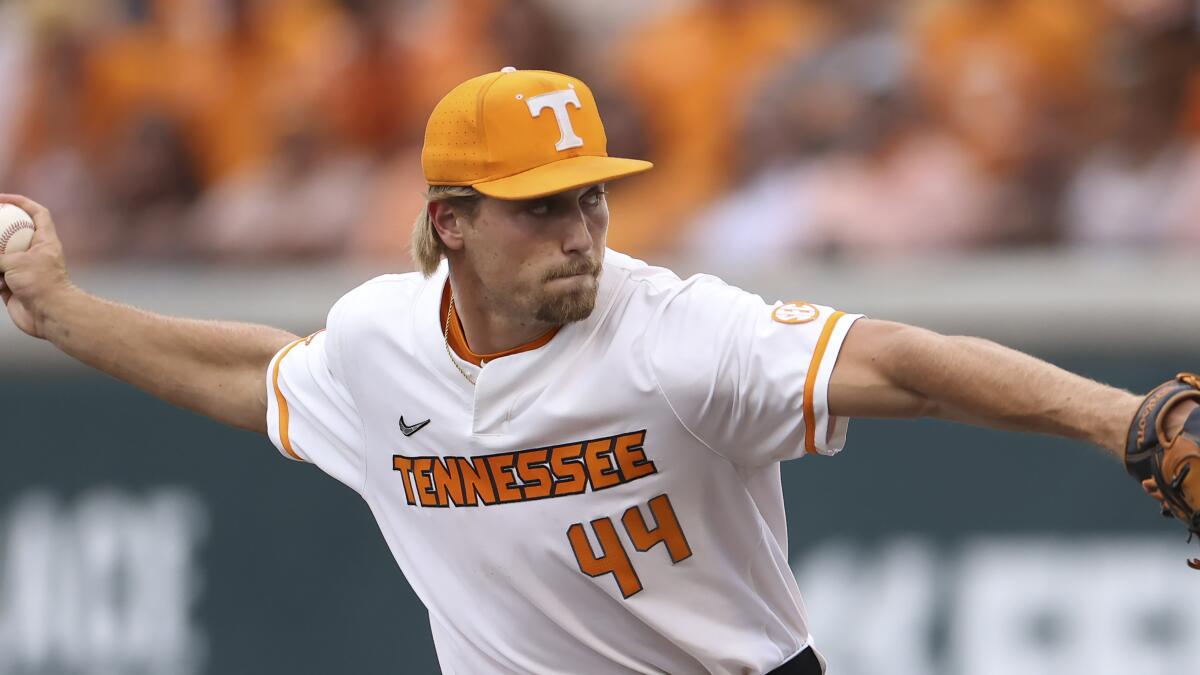 Tennessee pitcher Ben Joyce throws against Notre Dame on June 10 in Knoxville, Tenn.