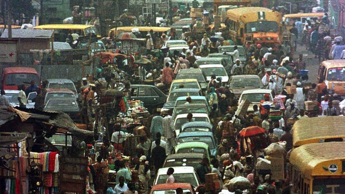 In Lagos, taxis compete with buses, private cars and ride-shares for a chance to move through a city of 22 million people.