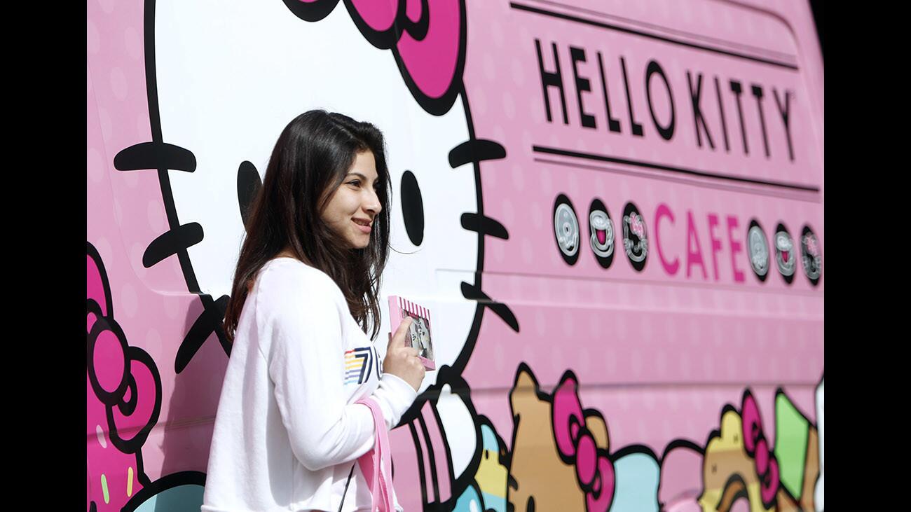 Photo Gallery: Crowds rush to the Hello Kitty Cafe truck parked in Burbank