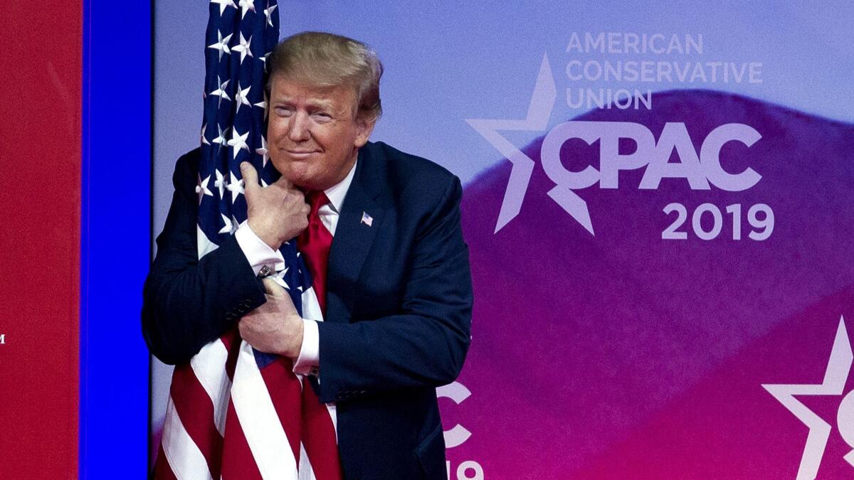 President Trump at the Conservative Political Action Conference in Oxon Hill, Md., in March. Among the intellectual right, some who champion freedom are at odds with those concerned with virtue.