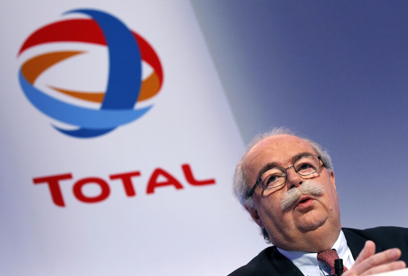 Total SA CEO Christophe de Margerie addresses reporters during a news conference in Paris on Feb. 11, 2011.