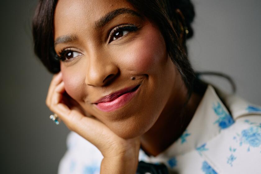 Los Angeles, CA - September 23: Portrait of Jessica Williams, who stars in the AppleTV+ comedy, "Shrinking." Four Seasons Hotel on Monday, Sept. 23, 2024 in Los Angeles, CA. (Marcus Ubungen / Los Angeles Times)