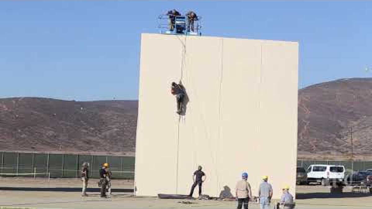 Border wall prototype anti-climb testing begins - The San ...