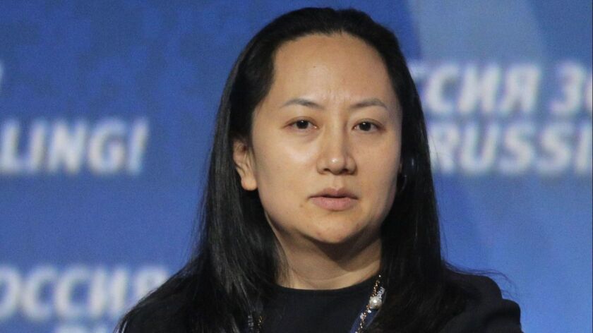 Meng Wanzhou, chief financial officer of Huawei, attends VTB Capital's "Russia Calling" in Moscow in 2014.