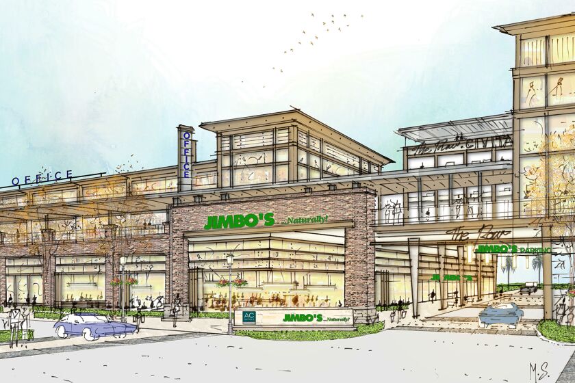 Artist’s rendering of the future Jimbo’s Naturally store in The Row at Civita in San Diego’s Mission Valley.