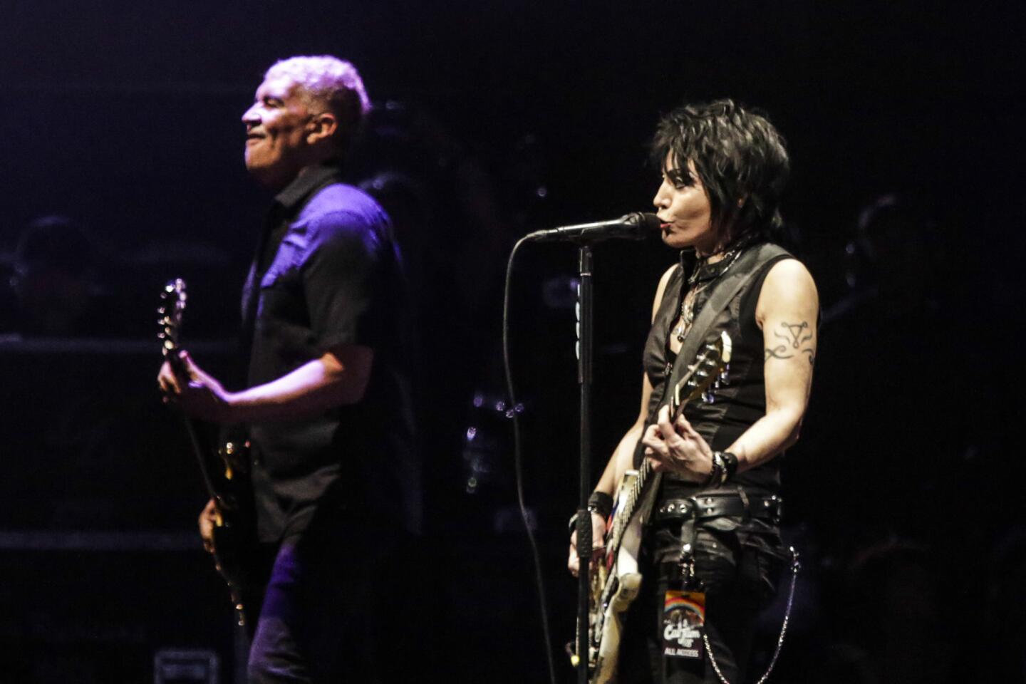 Pat Smear and Joan Jett play Nirvana's hit song "Smells Like Teen Spirit" at the Cal Jam festival at Glen Helen Regional Park in San Bernardino on Oct. 6, 2018.