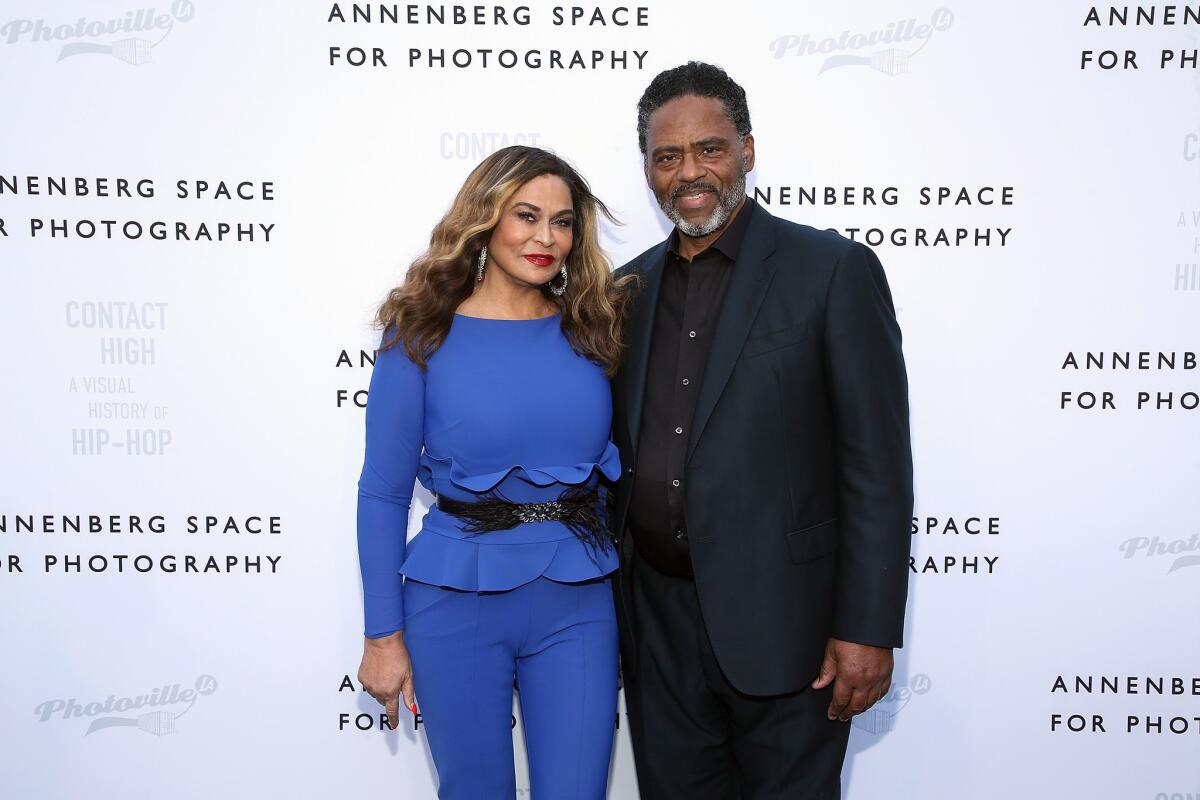 Tina Knowles Lawson and husband Richard Lawson at the Annenberg Space for Photography's 10-year anniversary celebration and exhibition opening in Century City on April 25.