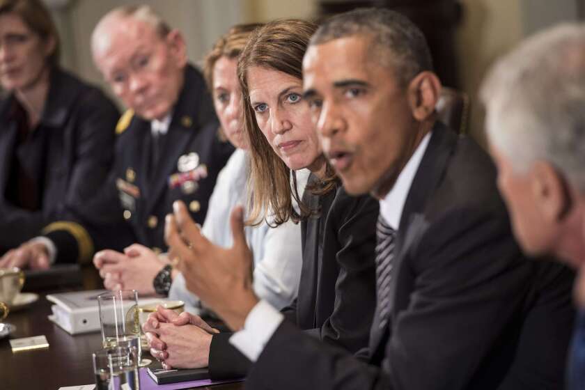 President Obama speaks after meeting in the White House with top officials on the U.S. response to the Ebola outbreak.