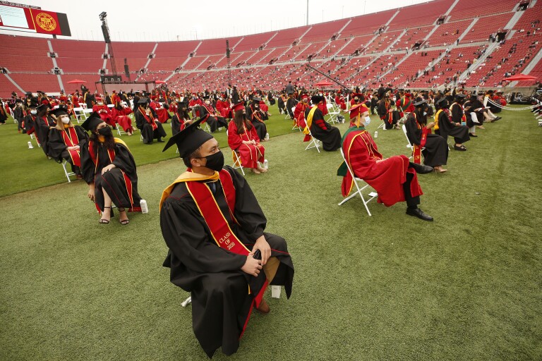 Photos First USC graduation at the Coliseum in 71 years Los Angeles
