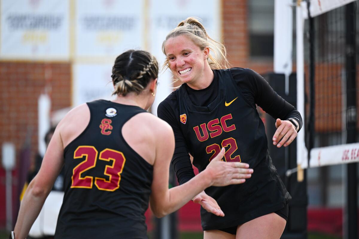 Delaynie Maple, left, and Megan Kraft played together at Torrey Pines before choosing USC. 
