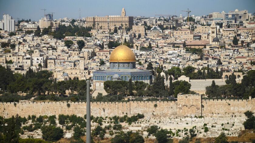 The Dome of the Rock Mosque in the Al Aqsa Mosque compound is seen in Jerusalem's Old City.