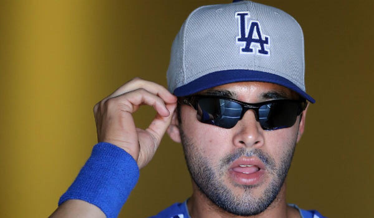 Andre Ethier, shown at spring training on March 8, was in no mood to discuss the outfield conditions Tuesday in Sydney, Australia.