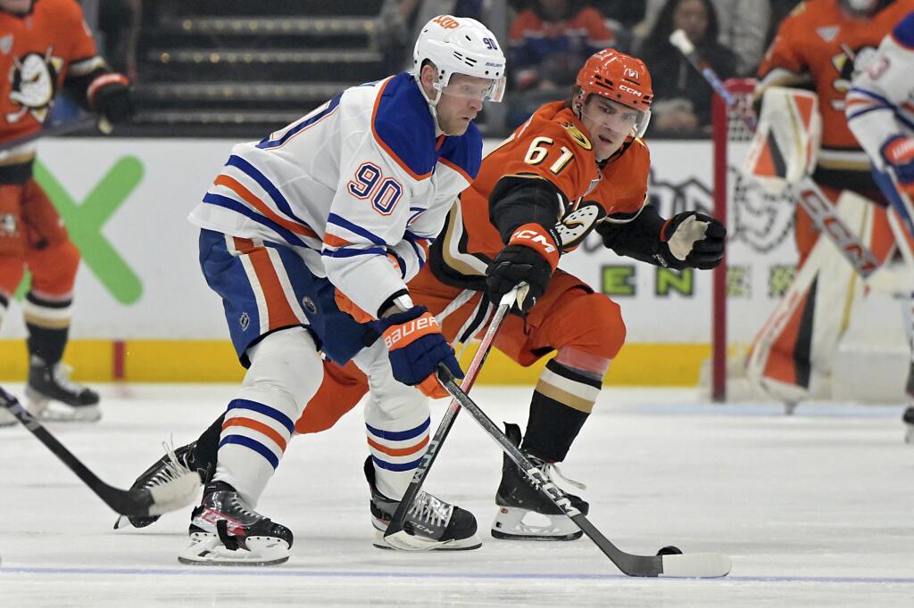 Cutter Gauthier scores twice to lead Ducks past Oilers - Los Angeles Times