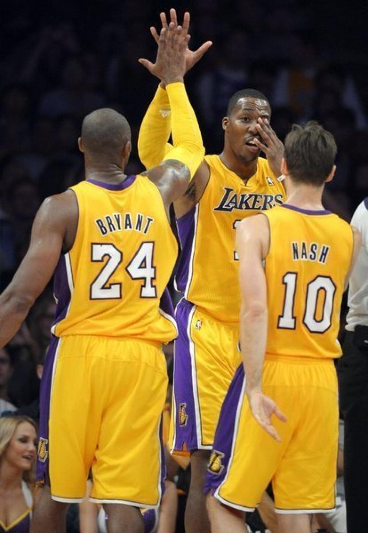 Three Lakers -- Kobe Bryant, Dwight Howard and Steve Nash -- made the NBA's biannual list of bestselling jerseys.