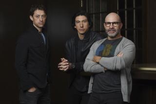This Sept. 7, 2019 photo shows Scott Z. Burns, right, writer/director of "The Report," posing with former FBI investigator Daniel J. Jones, left, and actor Adam Driver at the Omni King Edward Hotel during the Toronto International Film Festival in Toronto. (Photo by Chris Pizzello/Invision/AP)