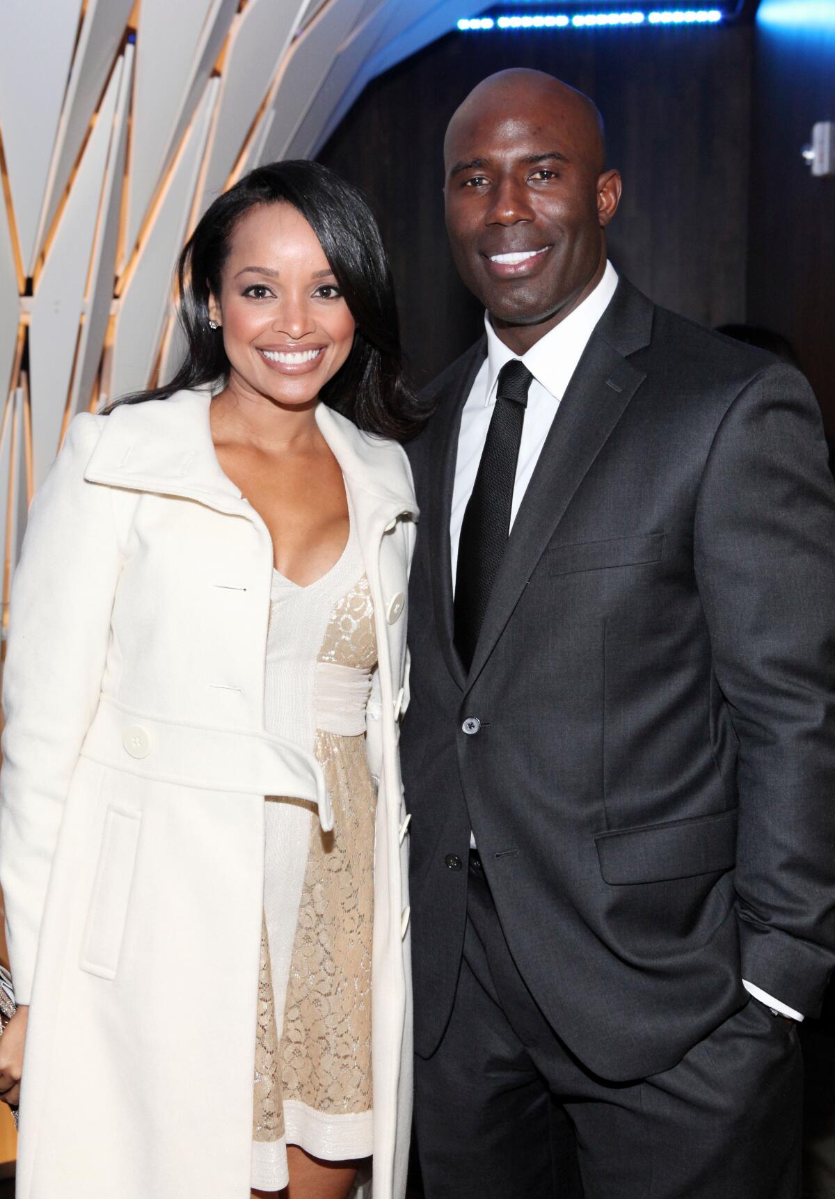 Terrell Davis, left, and his wife, Tamiko, at after party