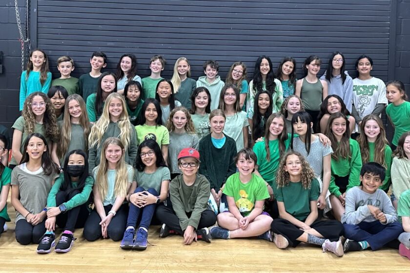 The Carmel Del Mar cast (4th to 6th grade students) of “The Wizard of Oz: Youth Edition.”