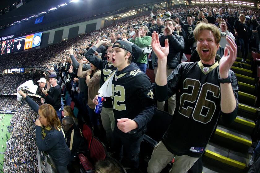 NEW ORLEANS, LOUISIANA - JANUARY 20: New Orleans Saints fans cheer during the first quarter in the NFC Championship game at the Mercedes-Benz Superdome on January 20, 2019 in New Orleans, Louisiana. (Photo by Jonathan Bachman/Getty Images)