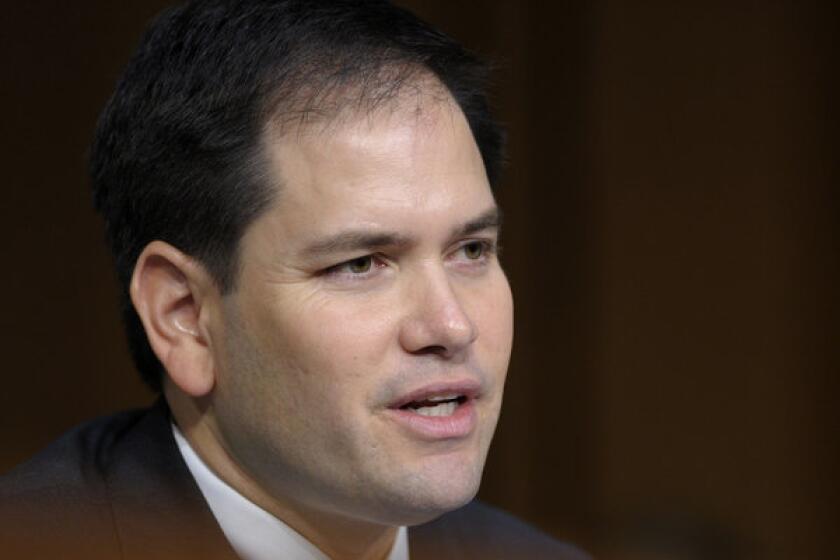 Sen. Marco Rubio (R-Fla.) is seen on Capitol Hill in Washington.