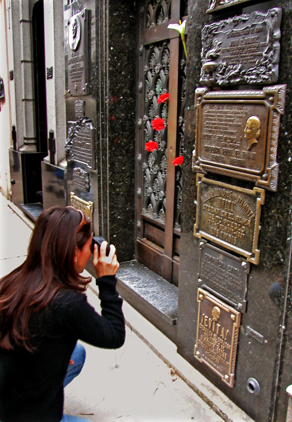 The tomb of Eva Peron in Recoleta cemetery in Buenos Aires, Argentina. She was the second wife of Juan Peron, who was elected president in 1946. She died July 26, 1952.