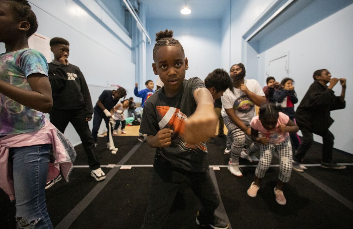 Boxing program at Nickerson Gardens in Watts