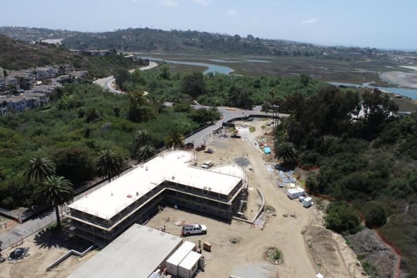 Construction of the new operations and administration building at the San Elijo Water Campus.