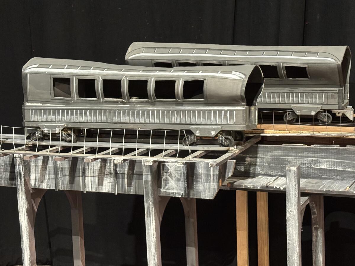 A miniature train set that appears as a train King Kong destroys in the show.