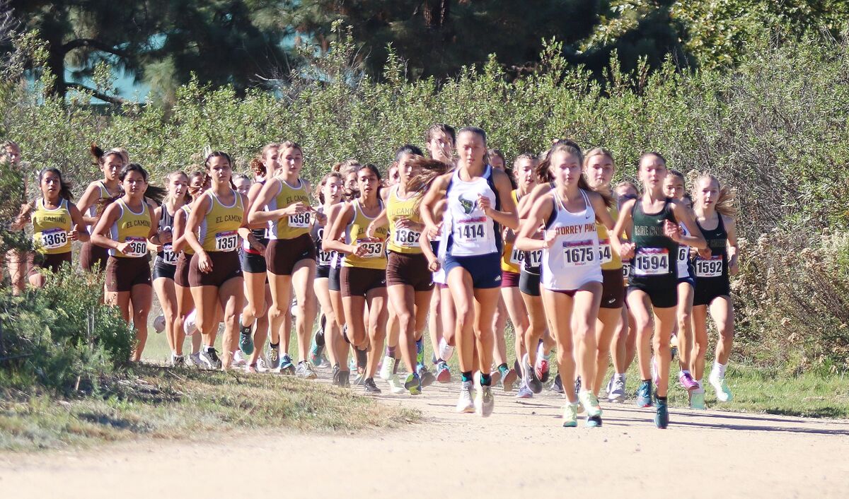 Off and running in the North Coastal girls' race.