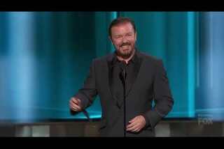 Ricky Gervais hilariously pretends to win an Emmy | Emmys 2015