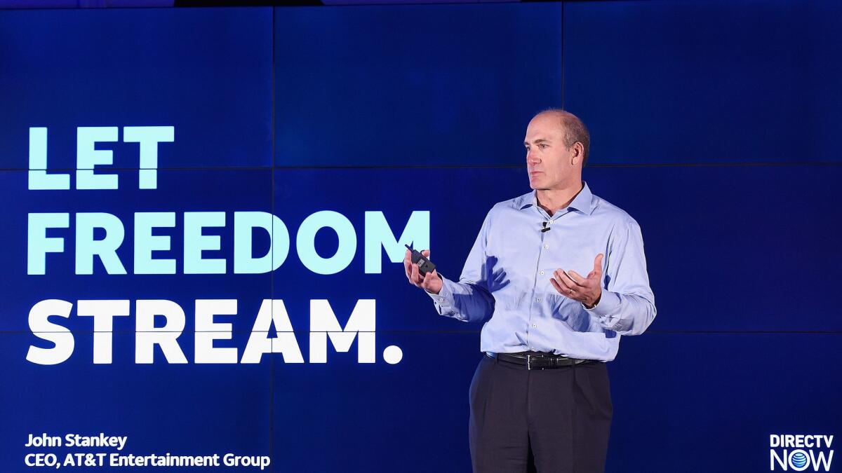 John Stankey, chief executive of AT&T Entertainment Group, at the launch of streaming service DirecTV Now in November.