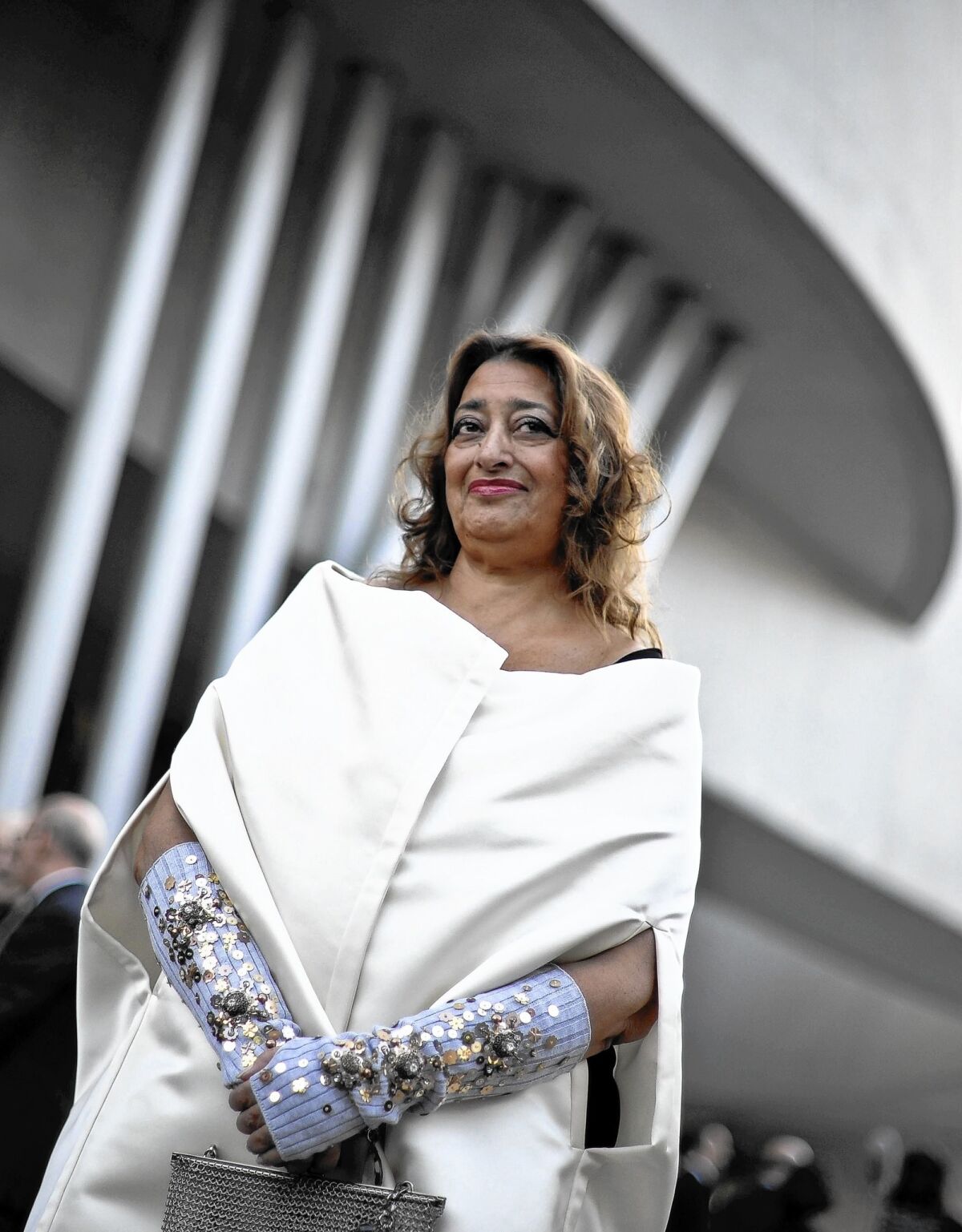 Influential Iraqi-British architect Zaha Hadid poses for a photo during the opening ceremony of the National Museum of 21st Century Arts (MAXXI), in Rome, Italy in 2010. Hadid died last month at age 65.
