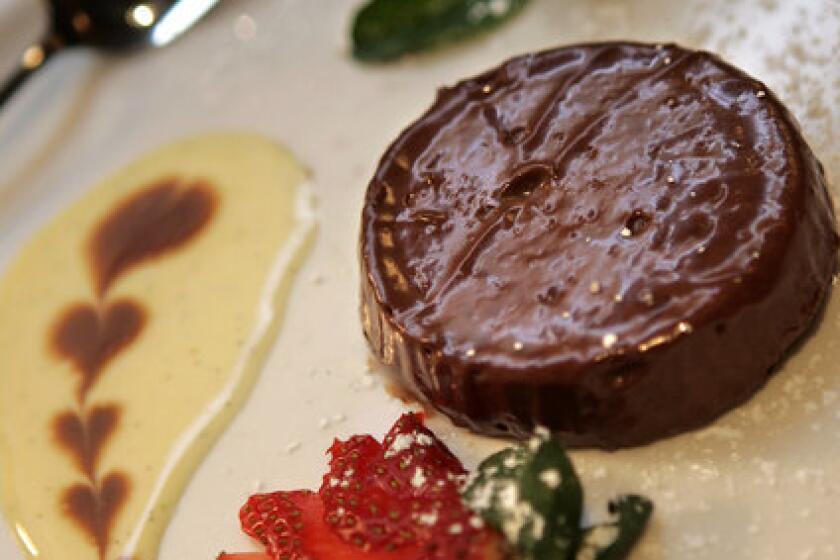 Chocolate budino from chef Nicola Mastronardi of Vincenti Ristorante.