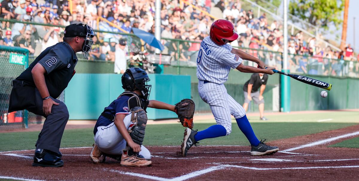 Brody Brooks of El Segundo, shown here last week in the West Regionals, hit a two-run home run on Thursday.