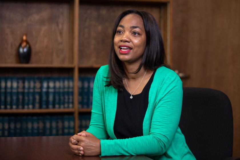 San Diego, CA - April 23: Akilah Weber poses for portraits at her new 79th District office on Friday, April 23, 2021 in San Diego, CA. (Jarrod Valliere / The San Diego Union-Tribune)